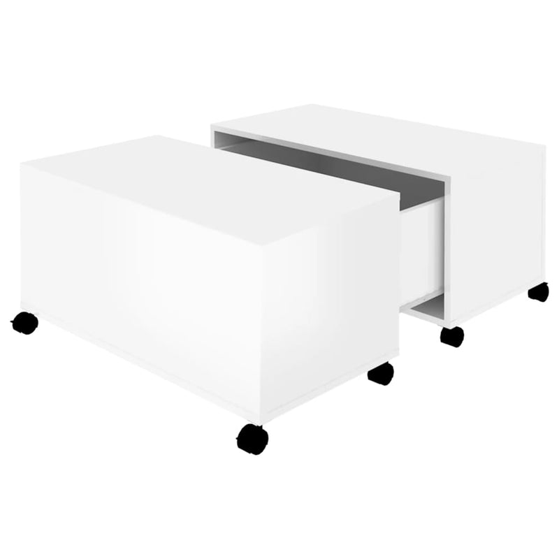 vidaXL Coffee Table High Gloss White 75x75x38 cm Engineered Wood