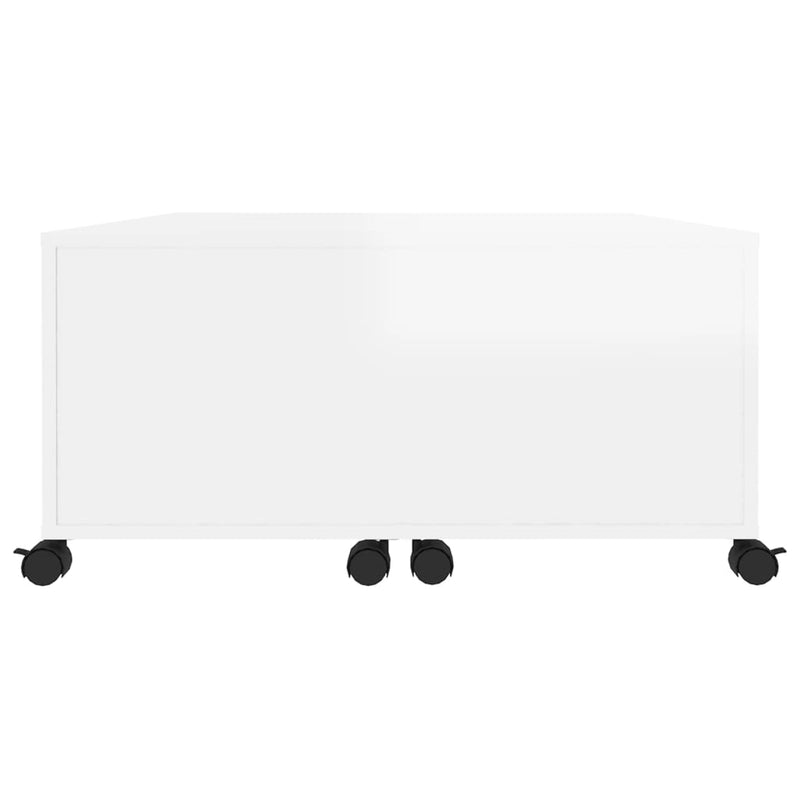 vidaXL Coffee Table High Gloss White 75x75x38 cm Engineered Wood