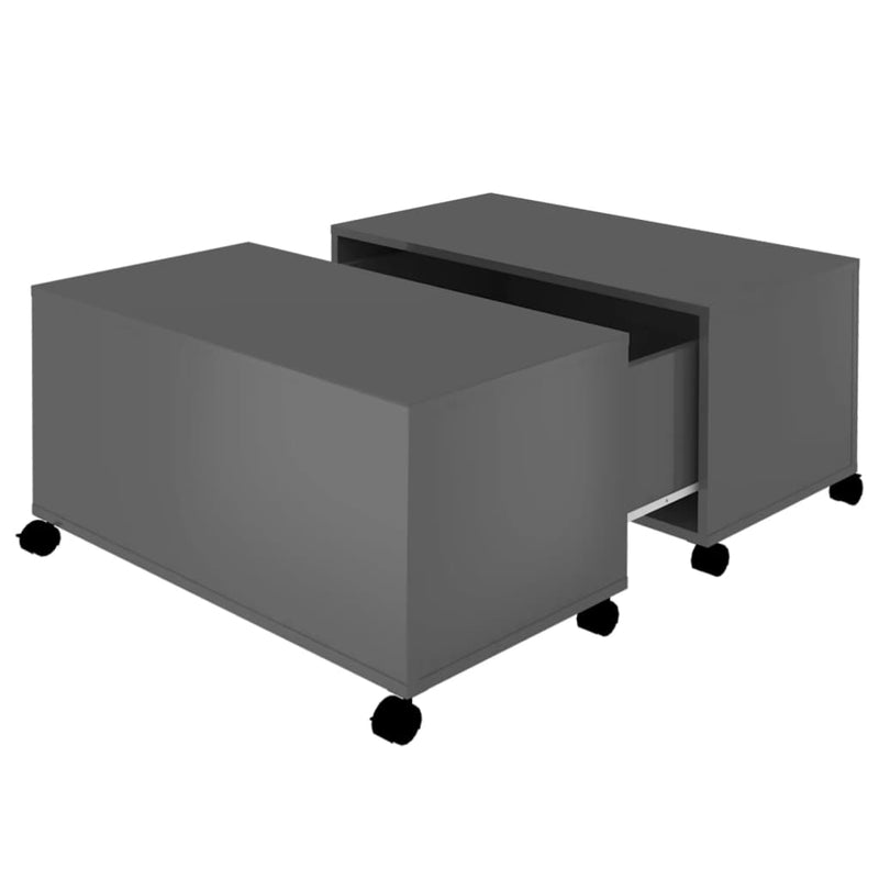 vidaXL Coffee Table High Gloss Grey 75x75x38 cm Engineered Wood