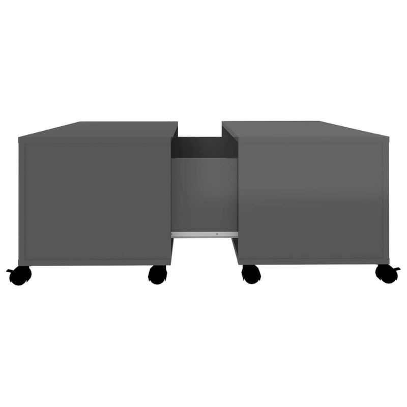 vidaXL Coffee Table High Gloss Grey 75x75x38 cm Engineered Wood