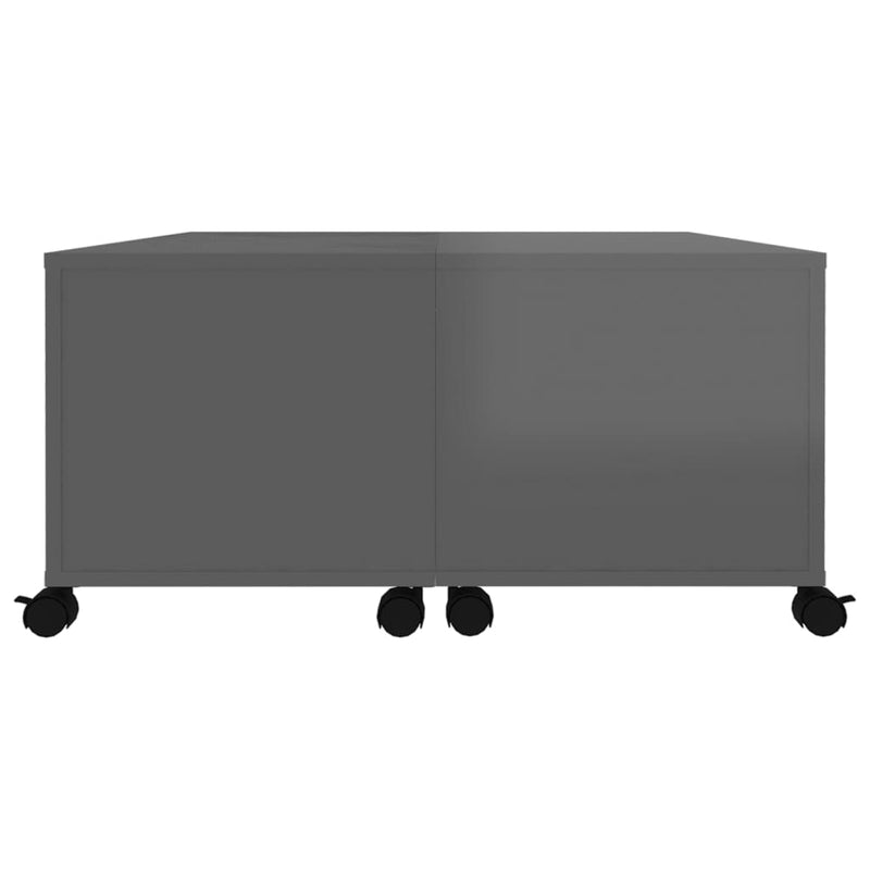 vidaXL Coffee Table High Gloss Grey 75x75x38 cm Engineered Wood