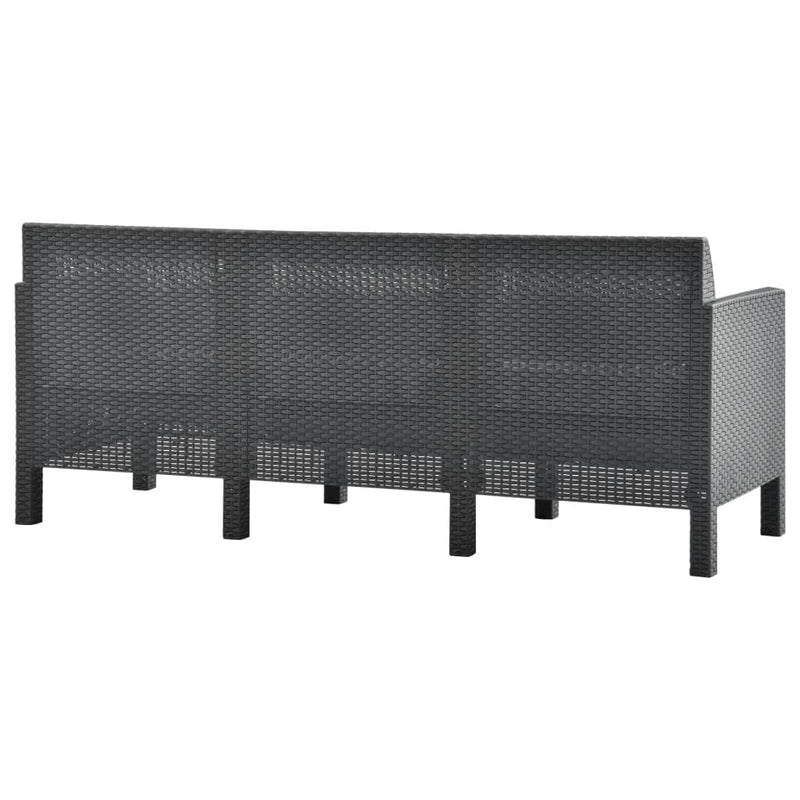 vidaXL 2 Piece Garden Lounge Set with Cushions PP Rattan Anthracite