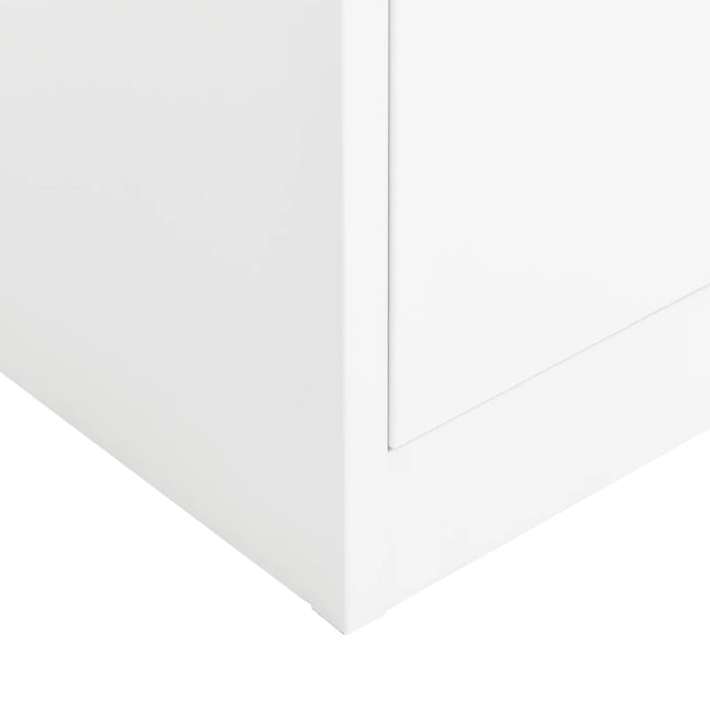 Locker Cabinet White 90x40x180 cm Steel