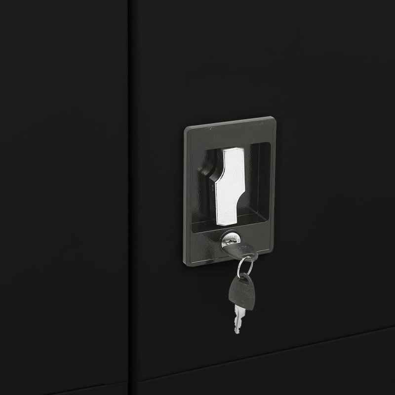 vidaXL Locker Cabinet Black 90x40x180 cm Steel