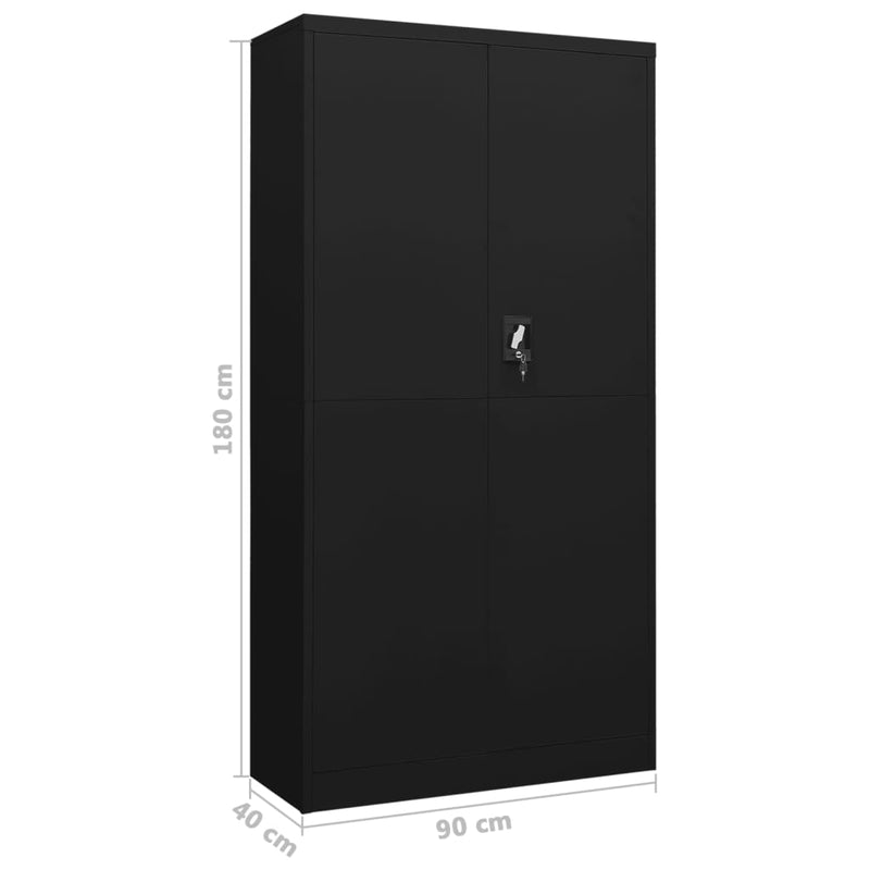 vidaXL Locker Cabinet Black 90x40x180 cm Steel
