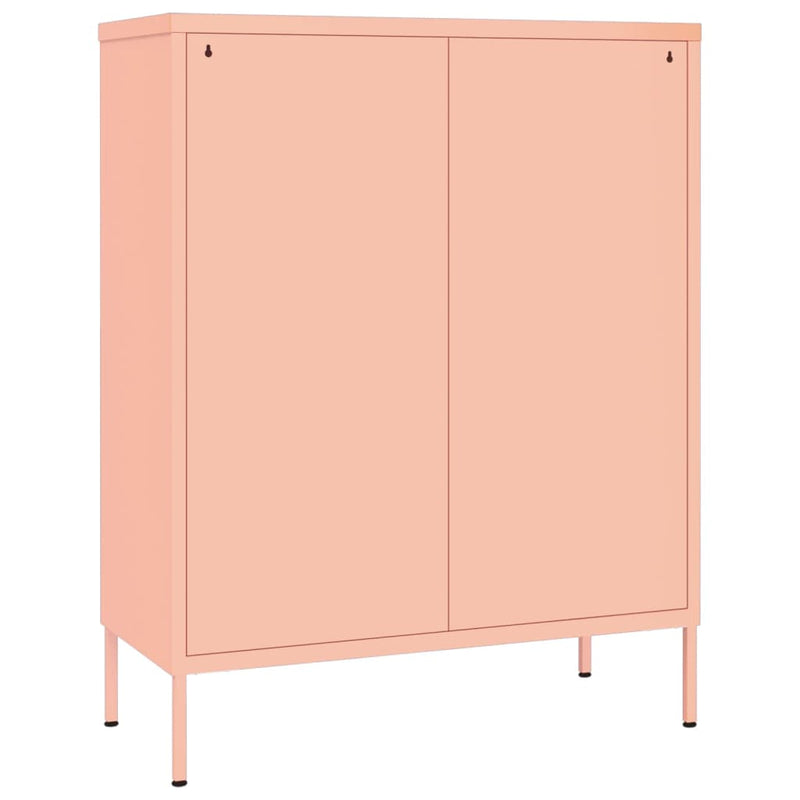 vidaXL Drawer Cabinet Pink 80x35x101.5 cm Steel