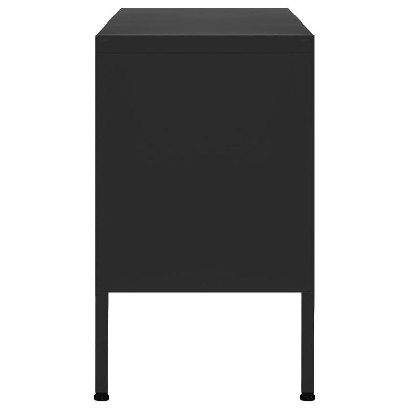 vidaXL TV Cabinet Black 105x35x50 cm Steel