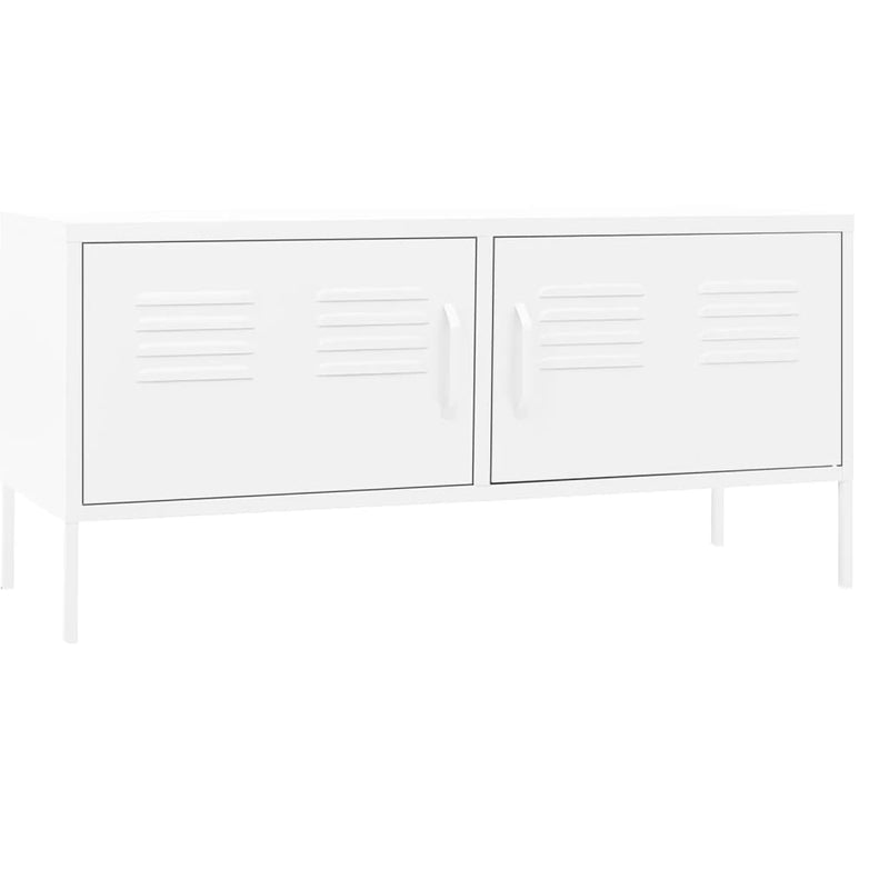 vidaXL TV Cabinet White 105x35x50 cm Steel