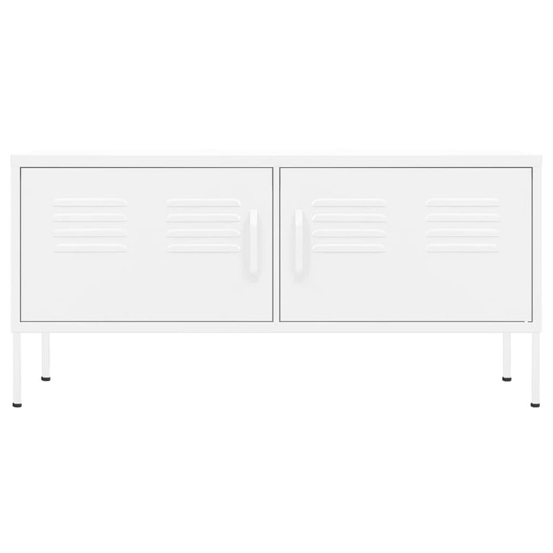 vidaXL TV Cabinet White 105x35x50 cm Steel