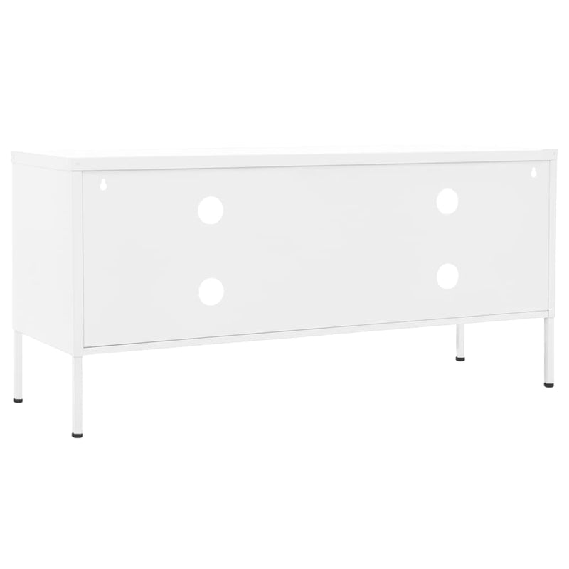 vidaXL TV Cabinet White 105x35x50 cm Steel