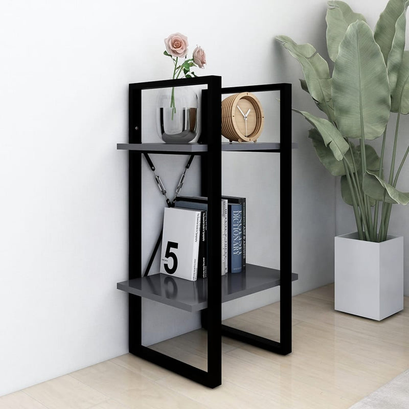 vidaXL 2-Tier Book Cabinet Grey 40x30x70 cm Engineered Wood