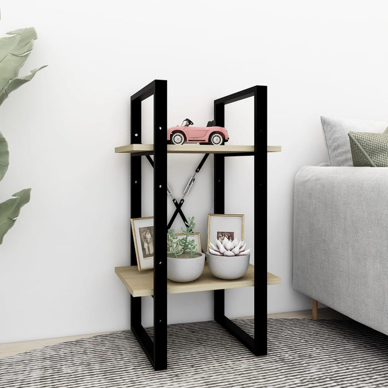 vidaXL 2-Tier Book Cabinet Sonoma Oak 40x30x70 cm Engineered Wood