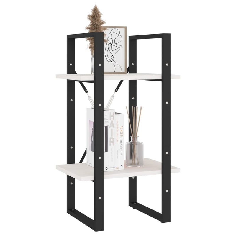 vidaXL 2-Tier Book Cabinet White 40x30x70 cm Solid Pine Wood