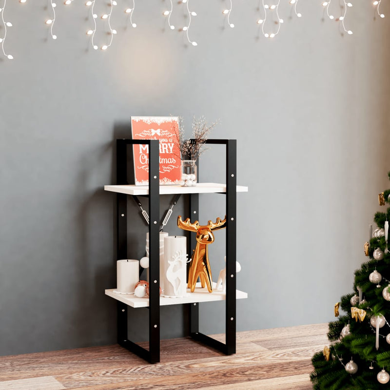 vidaXL 2-Tier Book Cabinet White 40x30x70 cm Solid Pine Wood