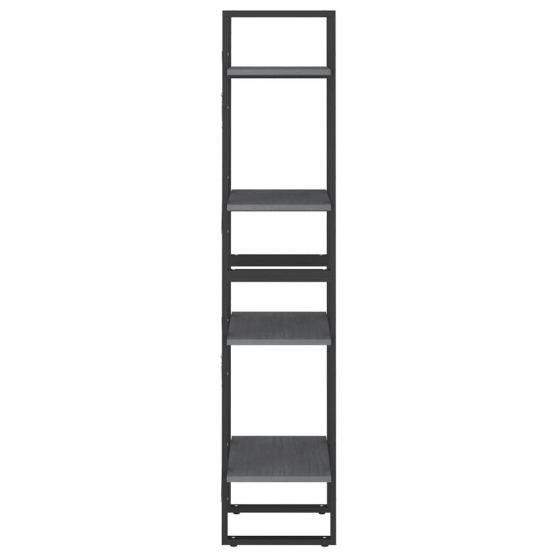 vidaXL 4-Tier Book Cabinet Grey 40x30x140 cm Solid Pine Wood