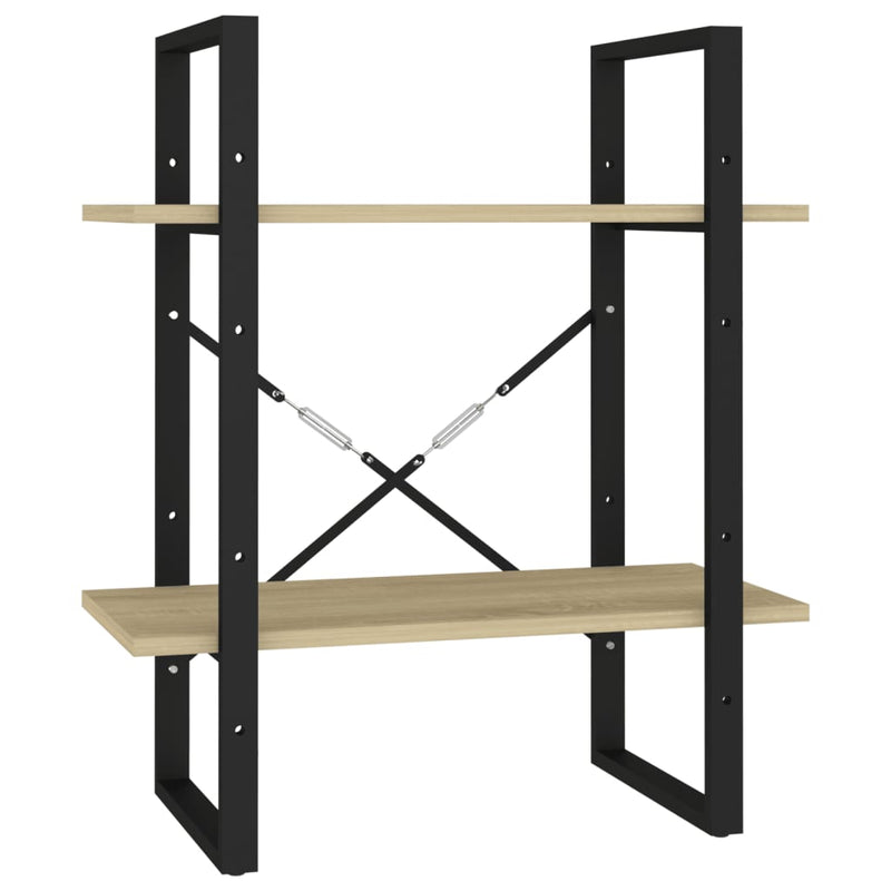 vidaXL 2-Tier Book Cabinet Sonoma Oak 60x30x70 cm Engineered Wood