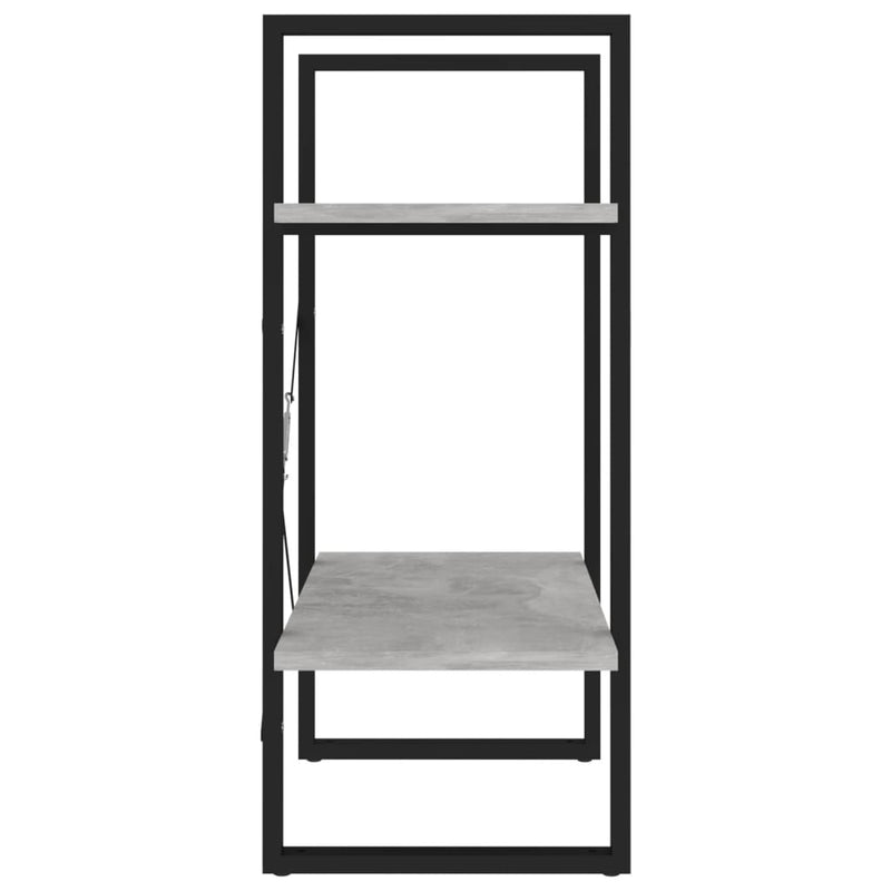 vidaXL 2-Tier Book Cabinet Concrete Grey 60x30x70 cm Engineered Wood