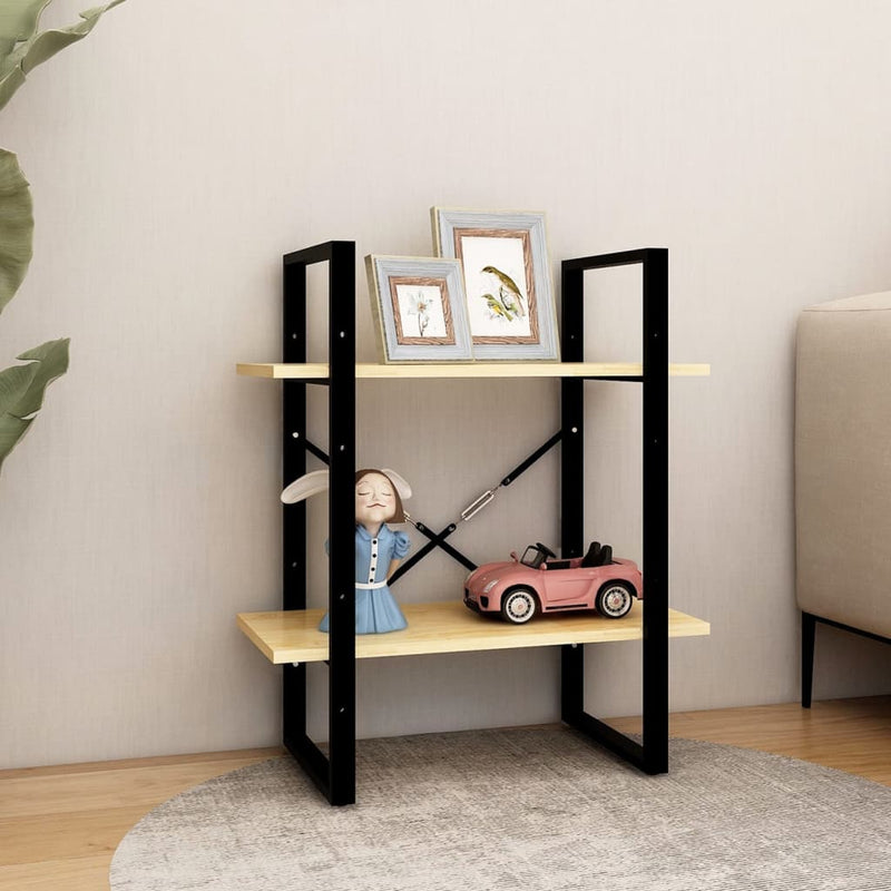 vidaXL 2-Tier Book Cabinet 60x30x70 cm Solid Pine Wood
