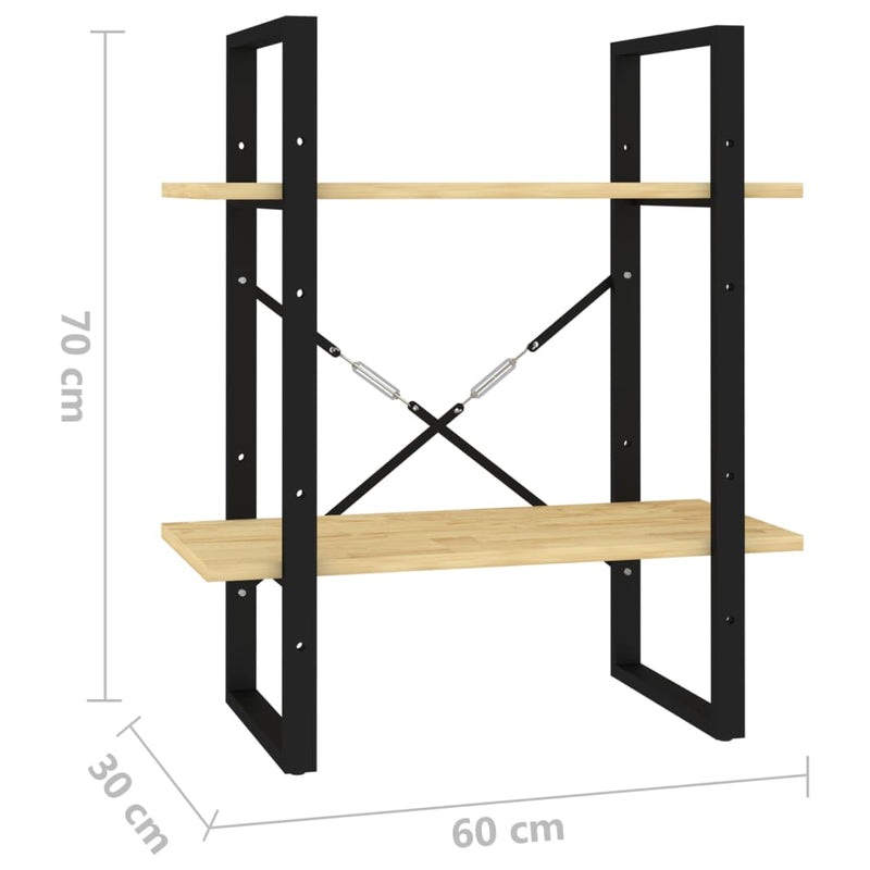 vidaXL 2-Tier Book Cabinet 60x30x70 cm Solid Pine Wood