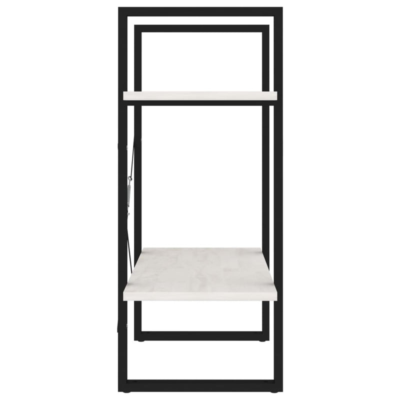 vidaXL 2-Tier Book Cabinet White 60x30x70 cm Solid Pine Wood