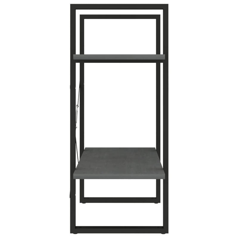 vidaXL 2-Tier Book Cabinet Grey 60x30x70 cm Solid Pine Wood