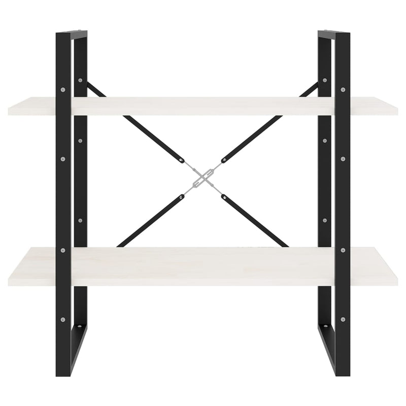 vidaXL 2-Tier Book Cabinet White 80x30x70 cm Solid Pine Wood
