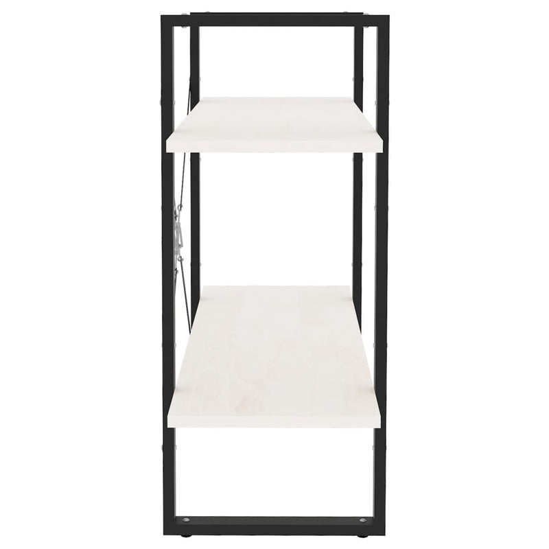 vidaXL 2-Tier Book Cabinet White 80x30x70 cm Solid Pine Wood