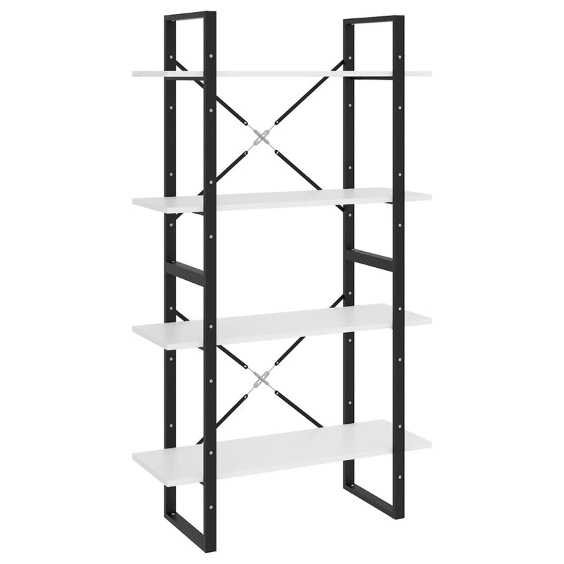 vidaXL 4-Tier Book Cabinet White 80x30x140 cm Engineered Wood