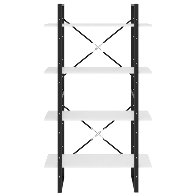 vidaXL 4-Tier Book Cabinet White 80x30x140 cm Engineered Wood