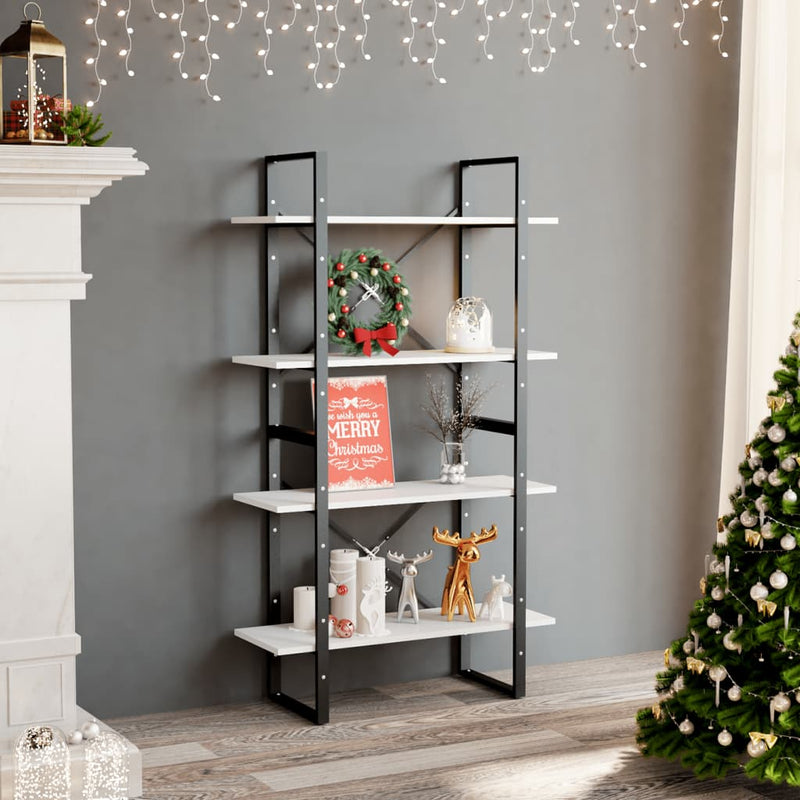 vidaXL 4-Tier Book Cabinet White 80x30x140 cm Engineered Wood