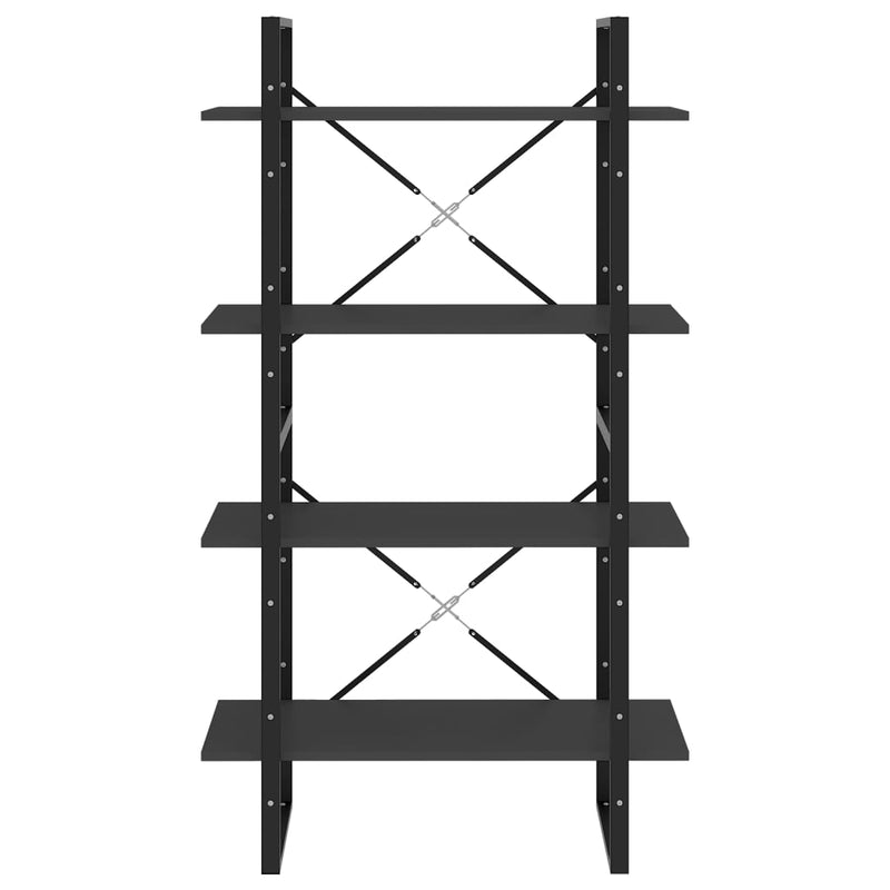 vidaXL 4-Tier Book Cabinet Grey 80x30x140 cm Engineered Wood