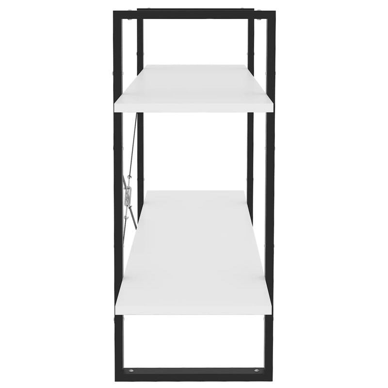 vidaXL 2-Tier Book Cabinet White 100x30x70 cm Engineered Wood