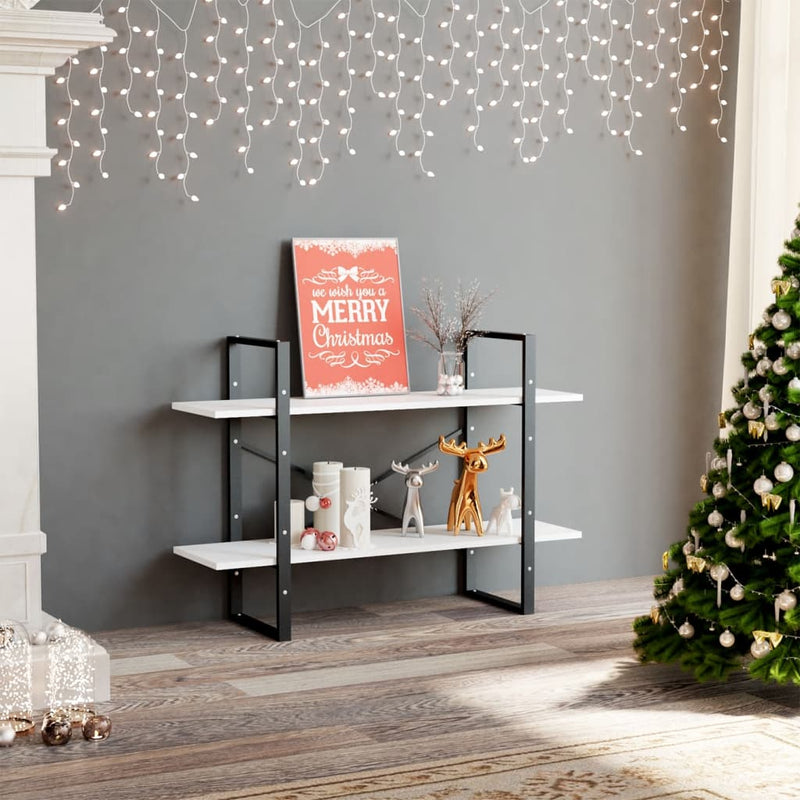 vidaXL 2-Tier Book Cabinet White 100x30x70 cm Engineered Wood