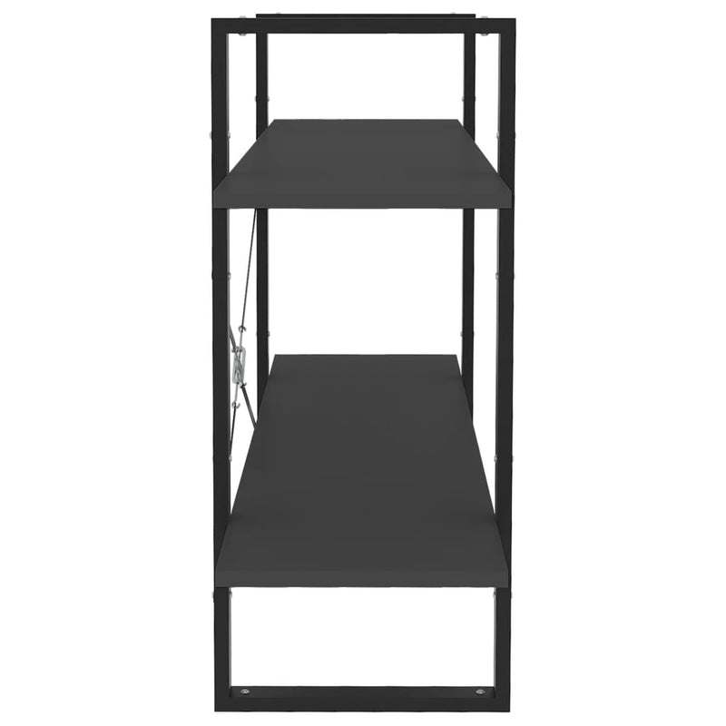 vidaXL 2-Tier Book Cabinet Grey 100x30x70 cm Engineered Wood