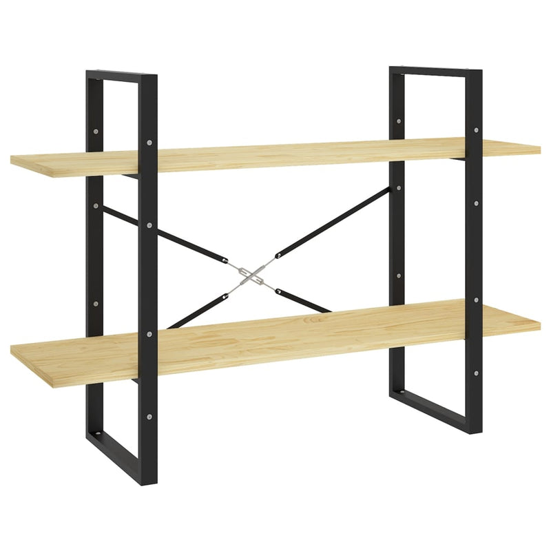 vidaXL 2-Tier Book Cabinet 100x30x70 cm Solid Pine Wood