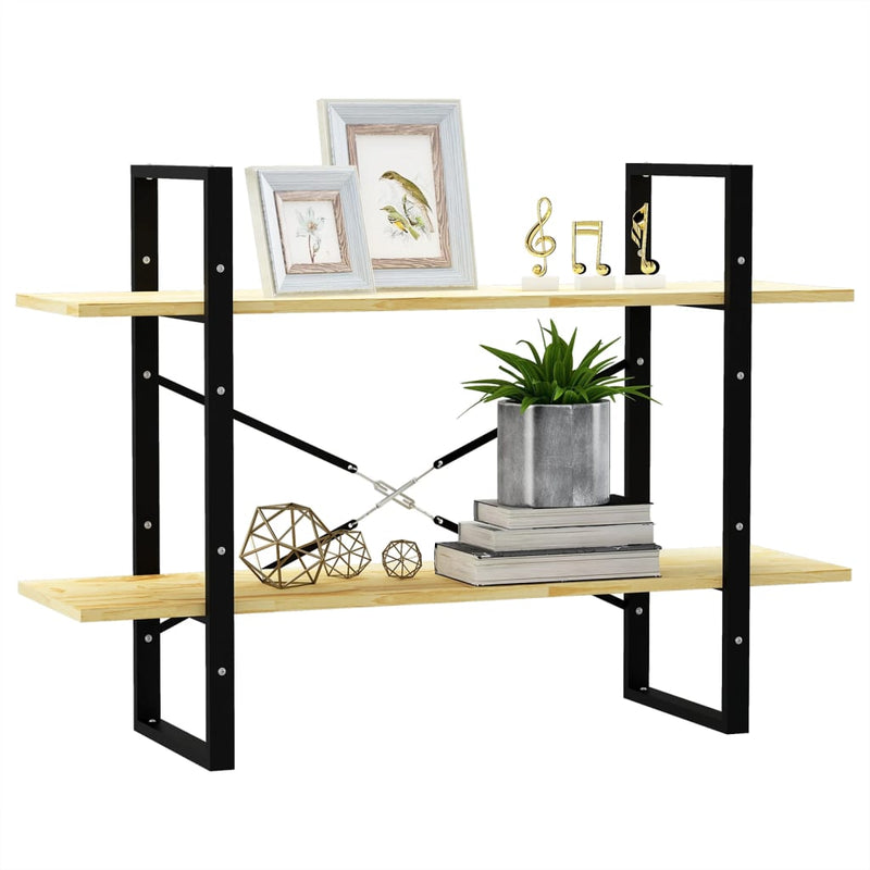 vidaXL 2-Tier Book Cabinet 100x30x70 cm Solid Pine Wood