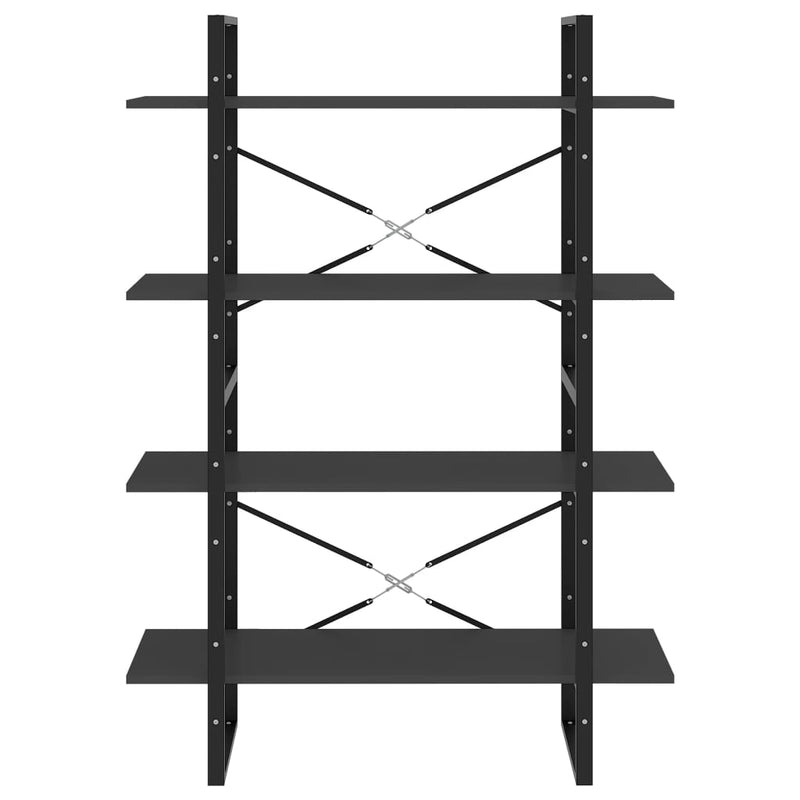 vidaXL 4-Tier Book Cabinet Grey 100x30x140 cm Engineered Wood