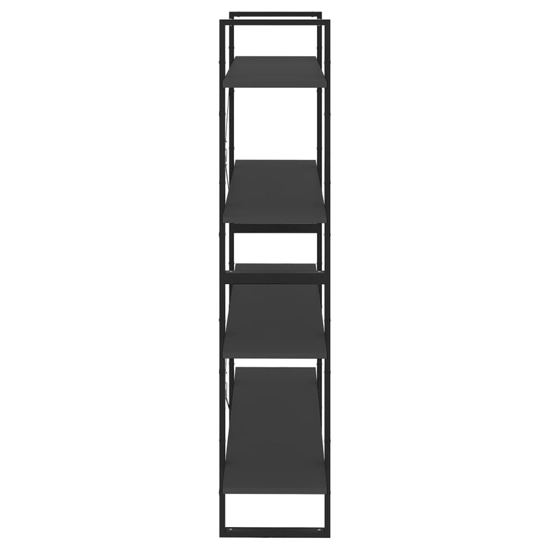 vidaXL 4-Tier Book Cabinet Grey 100x30x140 cm Engineered Wood