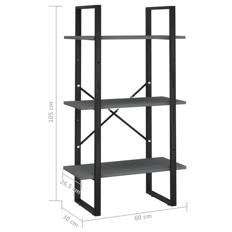vidaXL Storage Shelf Grey 60x30x105 cm Solid Pine Wood