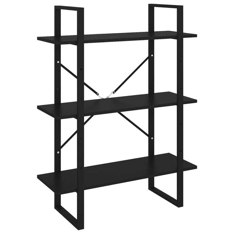 vidaXL Book Cabinet Black 80x30x105 cm Engineered Wood