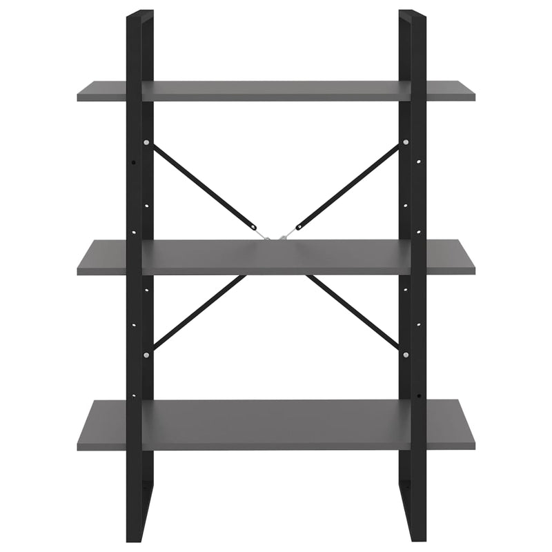 vidaXL Book Cabinet Grey 80x30x105 cm Engineered Wood