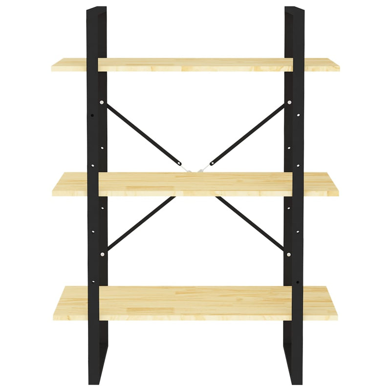 vidaXL 3-Tier Book Cabinet 80x30x105 cm Solid Pine Wood