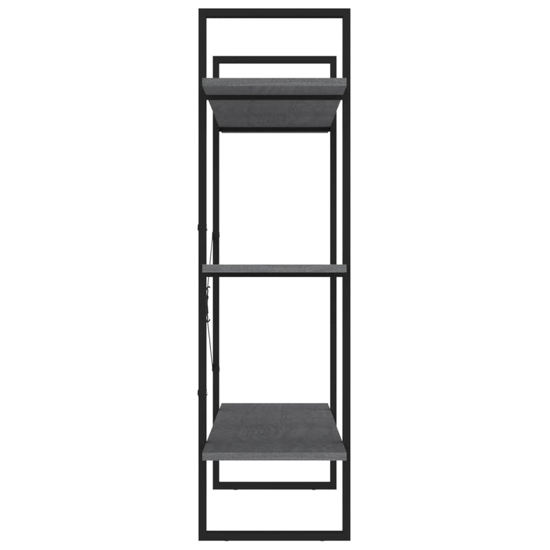 vidaXL 3-Tier Book Cabinet Grey 100x30x105 cm Solid Pine Wood