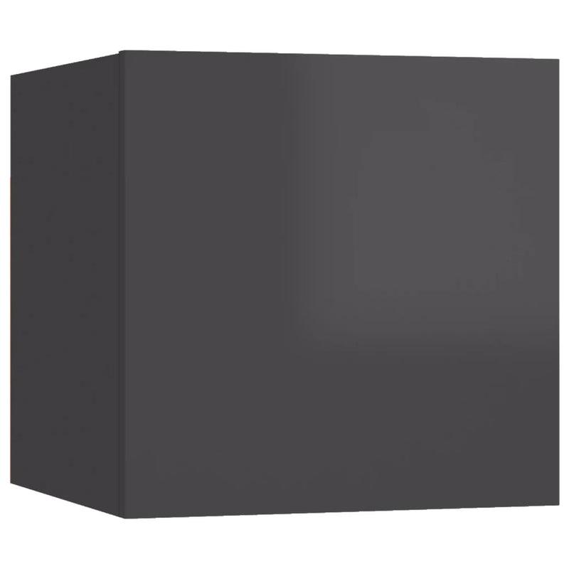 vidaXL Bedside Cabinet High Gloss Grey 30.5x30x30 cm Engineered Wood