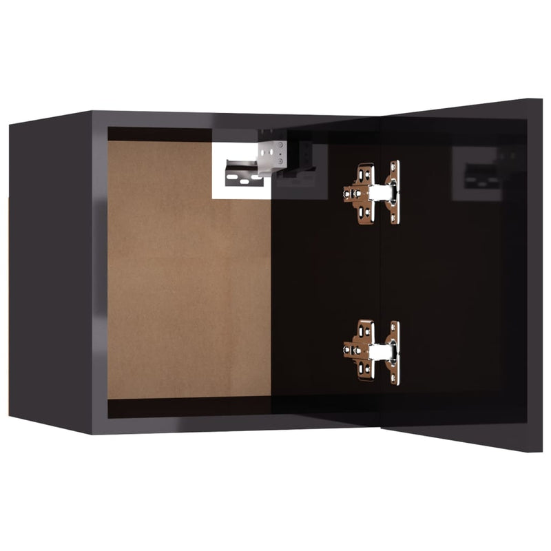 vidaXL Bedside Cabinet High Gloss Grey 30.5x30x30 cm Engineered Wood
