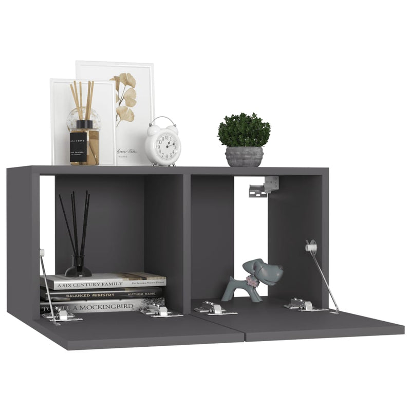 vidaXL Hanging TV Cabinet Grey 60x30x30 cm