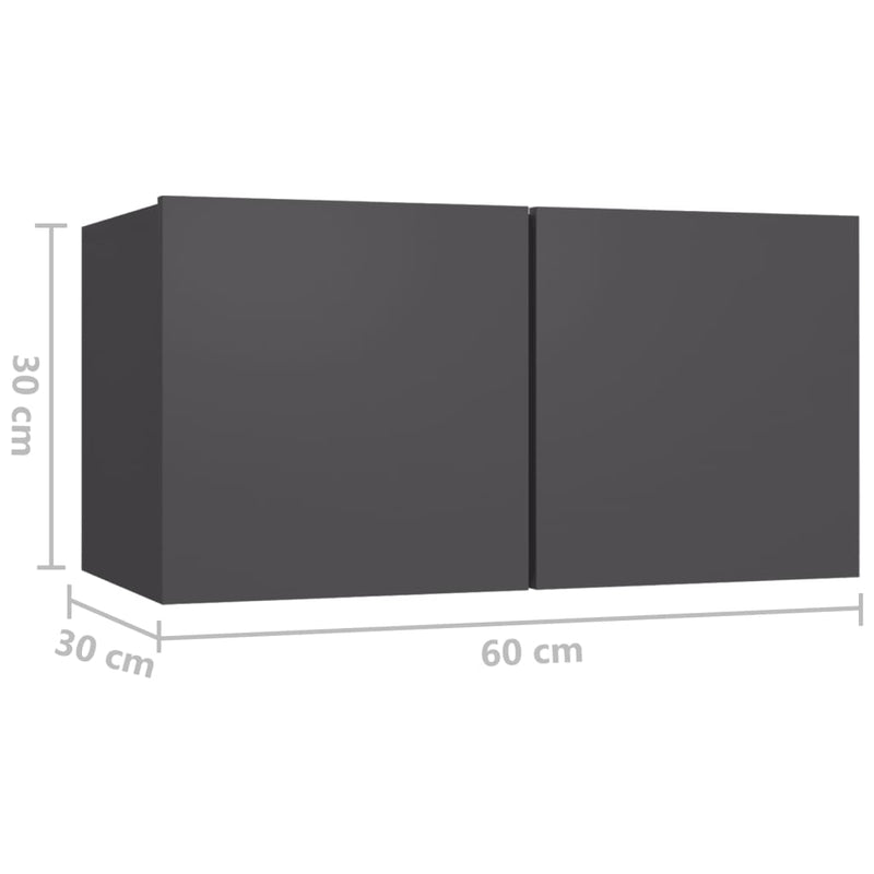 vidaXL Hanging TV Cabinet Grey 60x30x30 cm