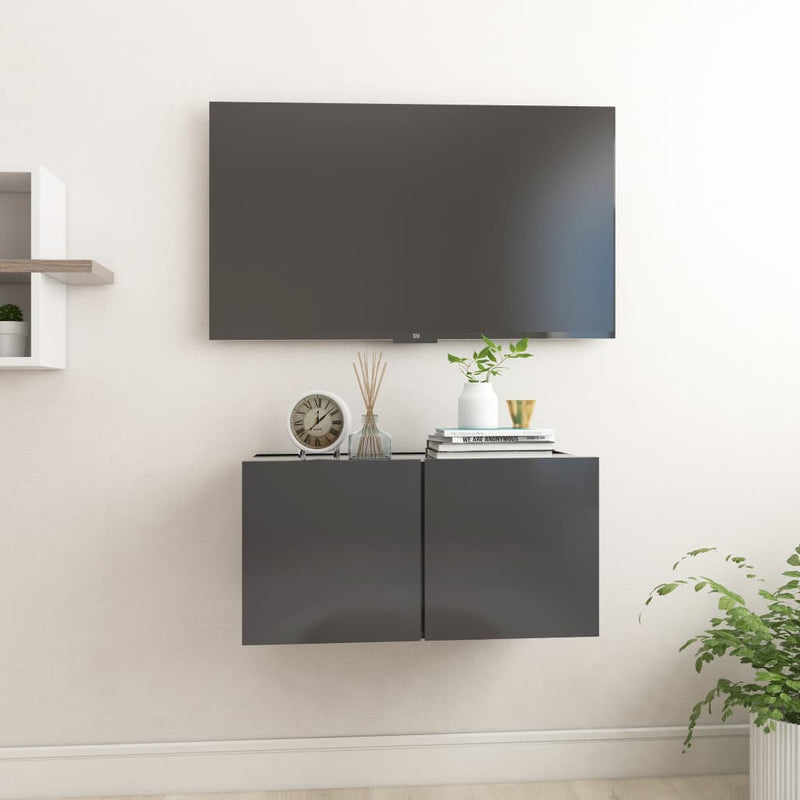 vidaXL Hanging TV Cabinet Grey 60x30x30 cm