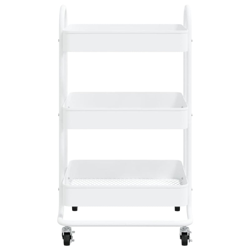 vidaXL 3-Tier Trolley White 43x34x79 cm Steel