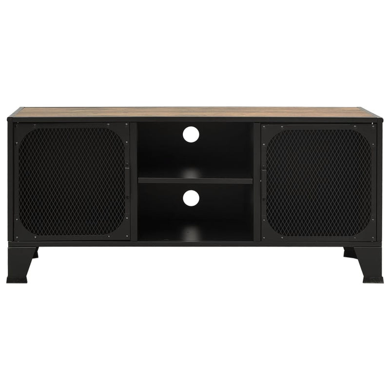 vidaXL TV Cabinet Rustic Brown 105x36x47 cm Metal and MDF